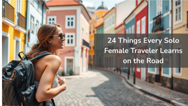 Solo female traveler exploring a colorful street Solo-female-traveler-exploring-a-colorful-street